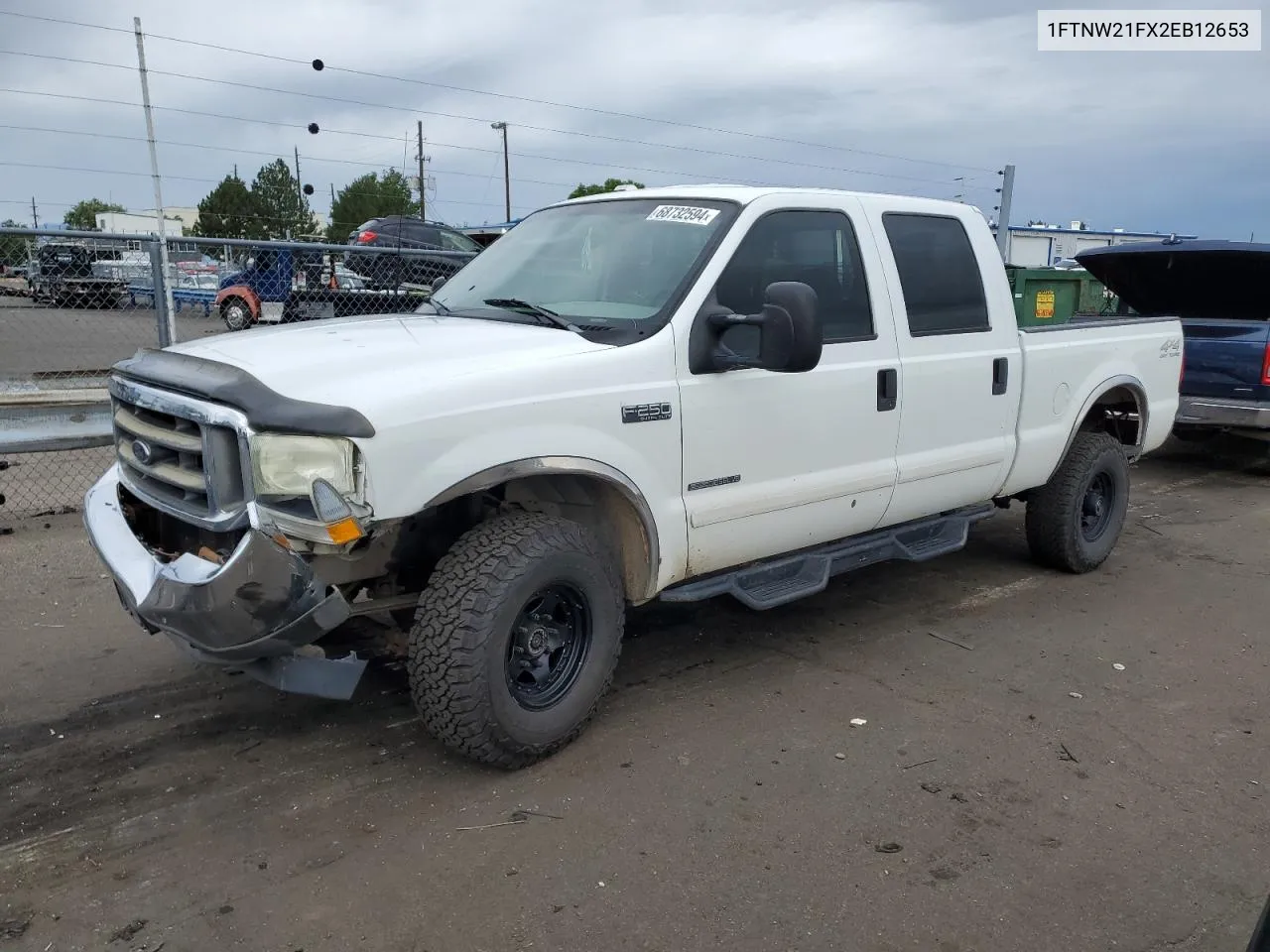 2002 Ford F250 Super Duty VIN: 1FTNW21FX2EB12653 Lot: 68732594