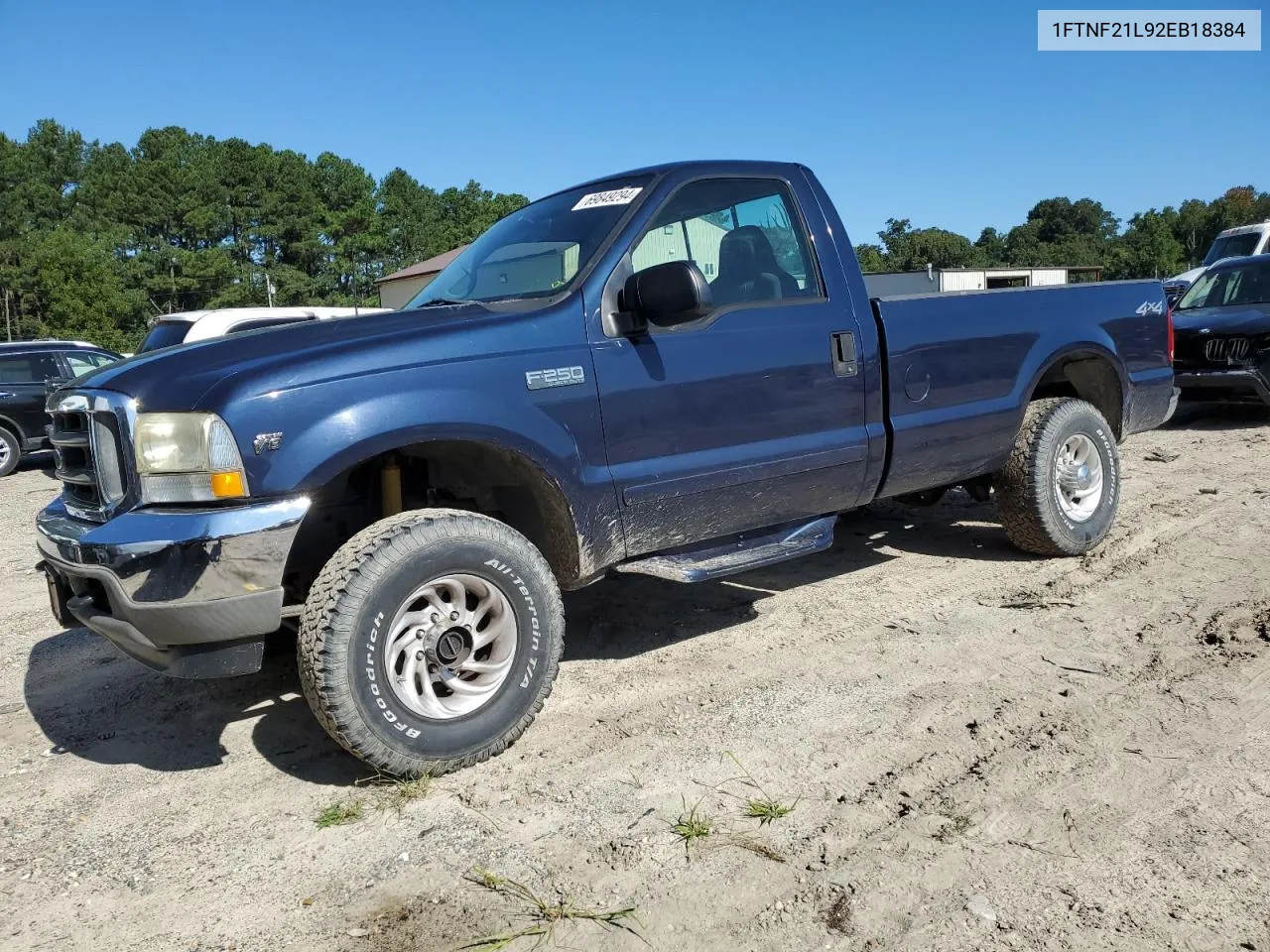 2002 Ford F250 Super Duty VIN: 1FTNF21L92EB18384 Lot: 69849294