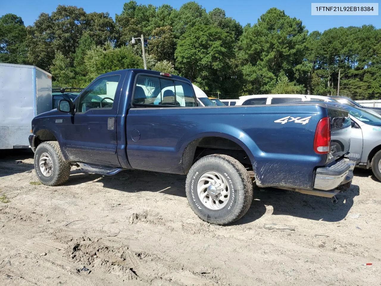 2002 Ford F250 Super Duty VIN: 1FTNF21L92EB18384 Lot: 69849294