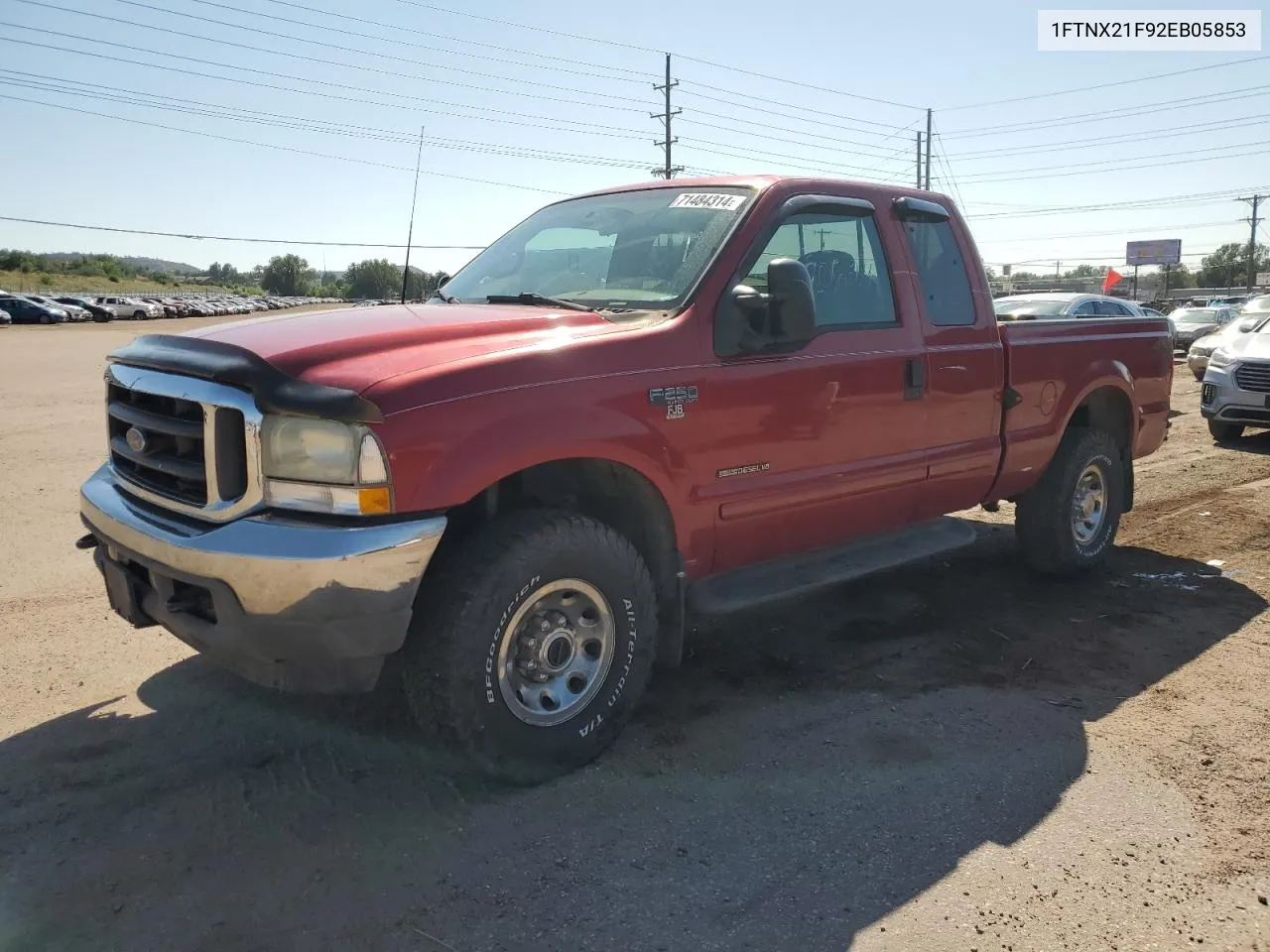 2002 Ford F250 Super Duty VIN: 1FTNX21F92EB05853 Lot: 71484314