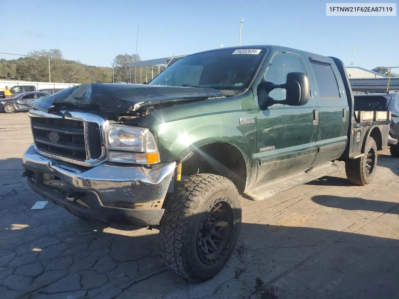 2002 Ford F250 Super Duty VIN: 1FTNW21F62EA87119 Lot: 74232634