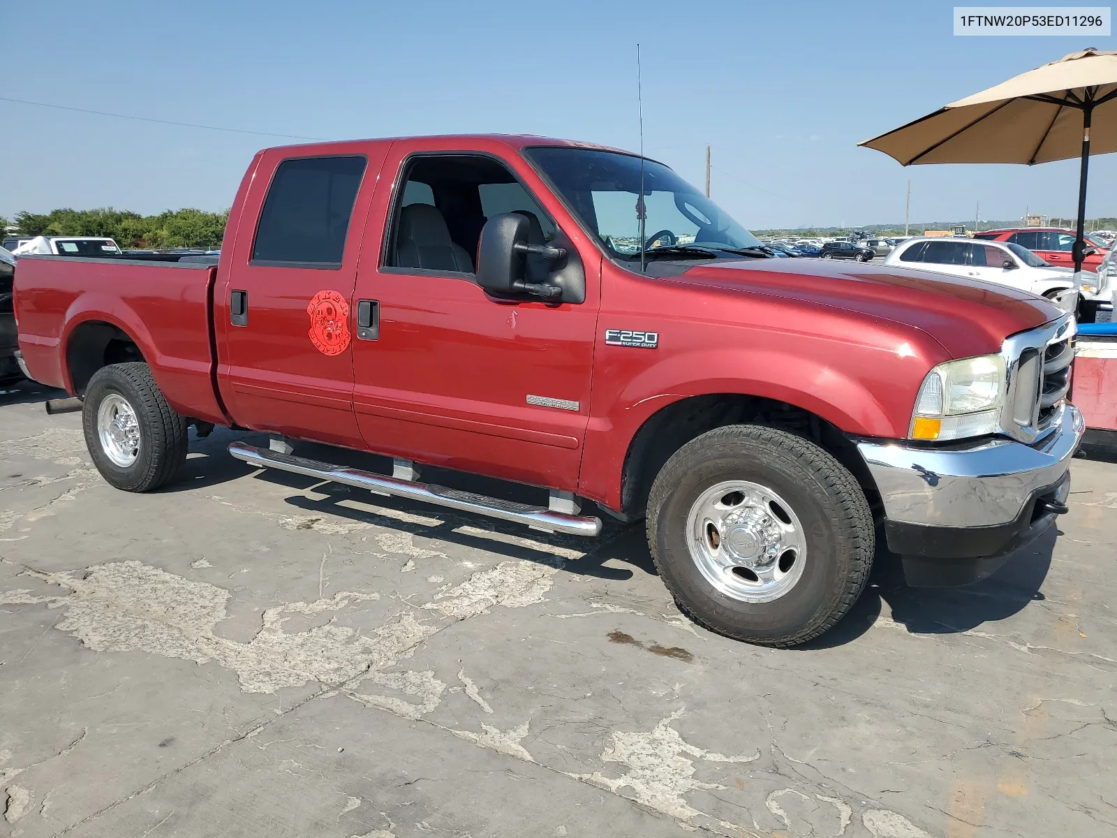 2003 Ford F250 Super Duty VIN: 1FTNW20P53ED11296 Lot: 66673644