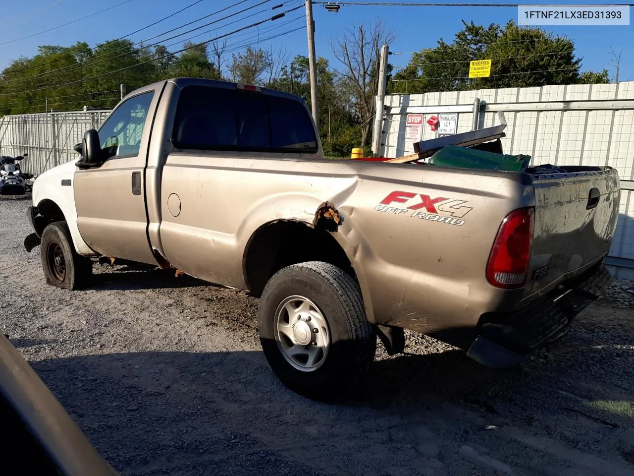 2003 Ford F250 Super Duty VIN: 1FTNF21LX3ED31393 Lot: 71043654