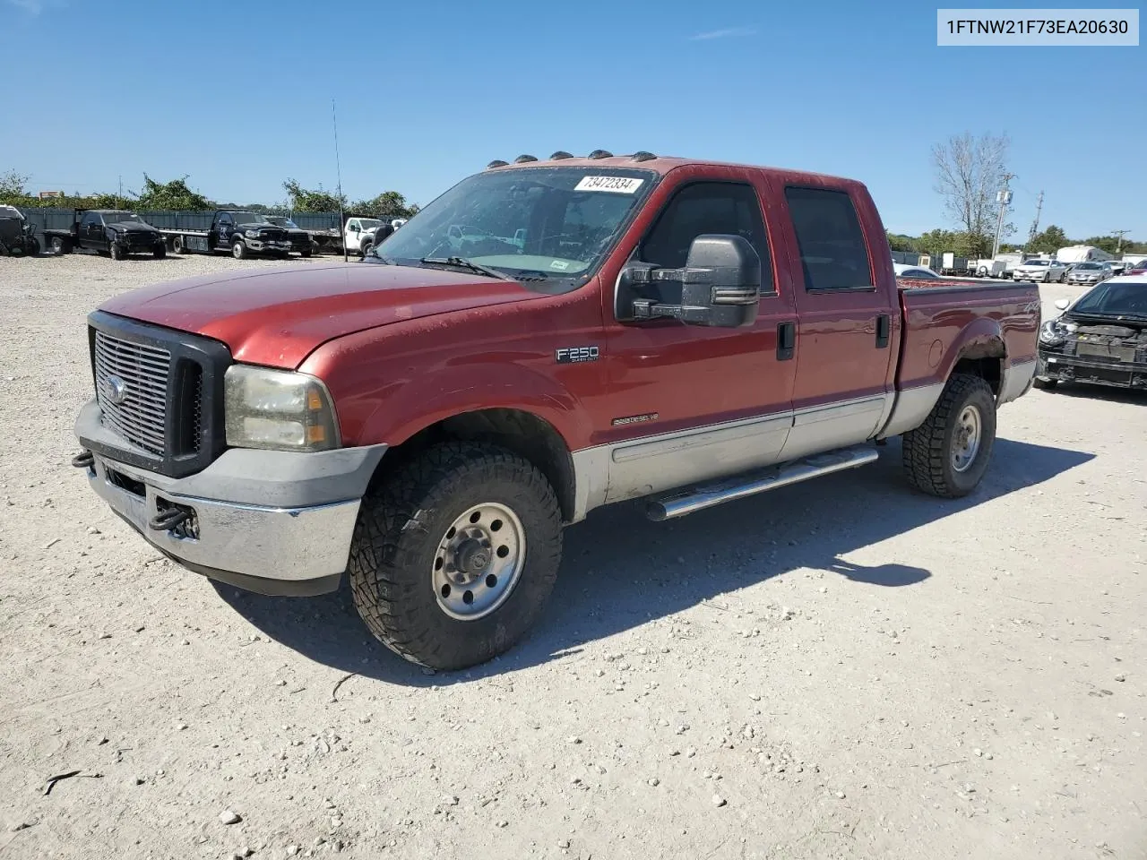 2003 Ford F250 Super Duty VIN: 1FTNW21F73EA20630 Lot: 73472334