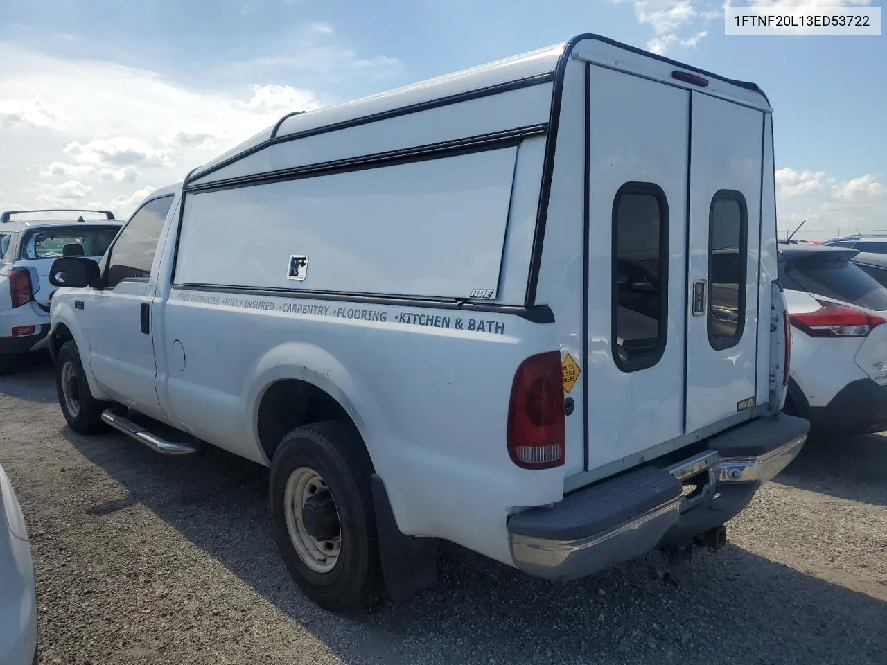 2003 Ford F250 Super Duty VIN: 1FTNF20L13ED53722 Lot: 76193674