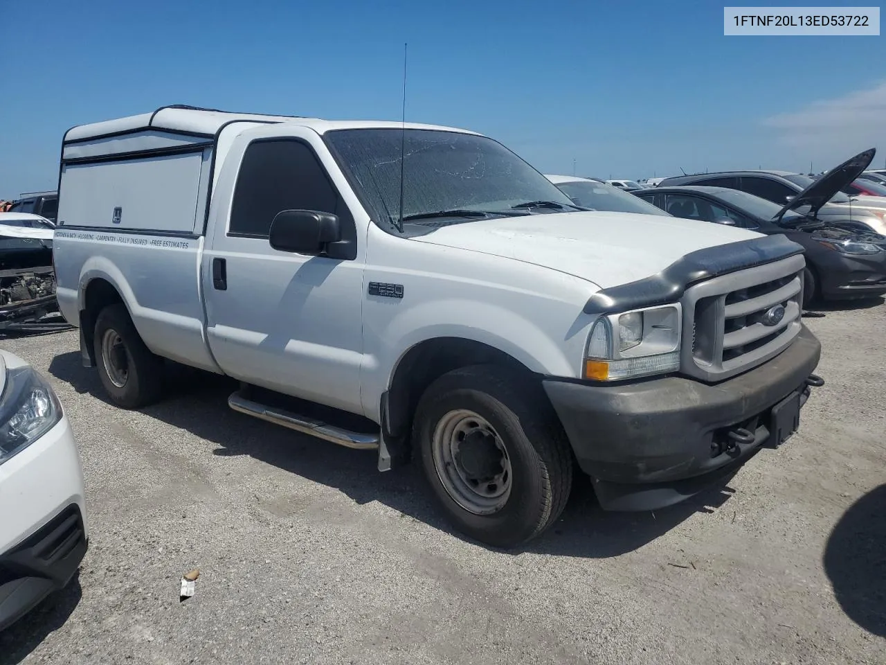 2003 Ford F250 Super Duty VIN: 1FTNF20L13ED53722 Lot: 76193674