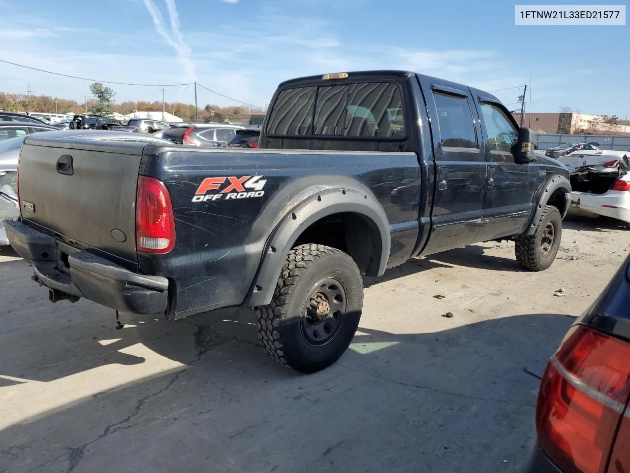 2003 Ford F250 Super Duty VIN: 1FTNW21L33ED21577 Lot: 77971034