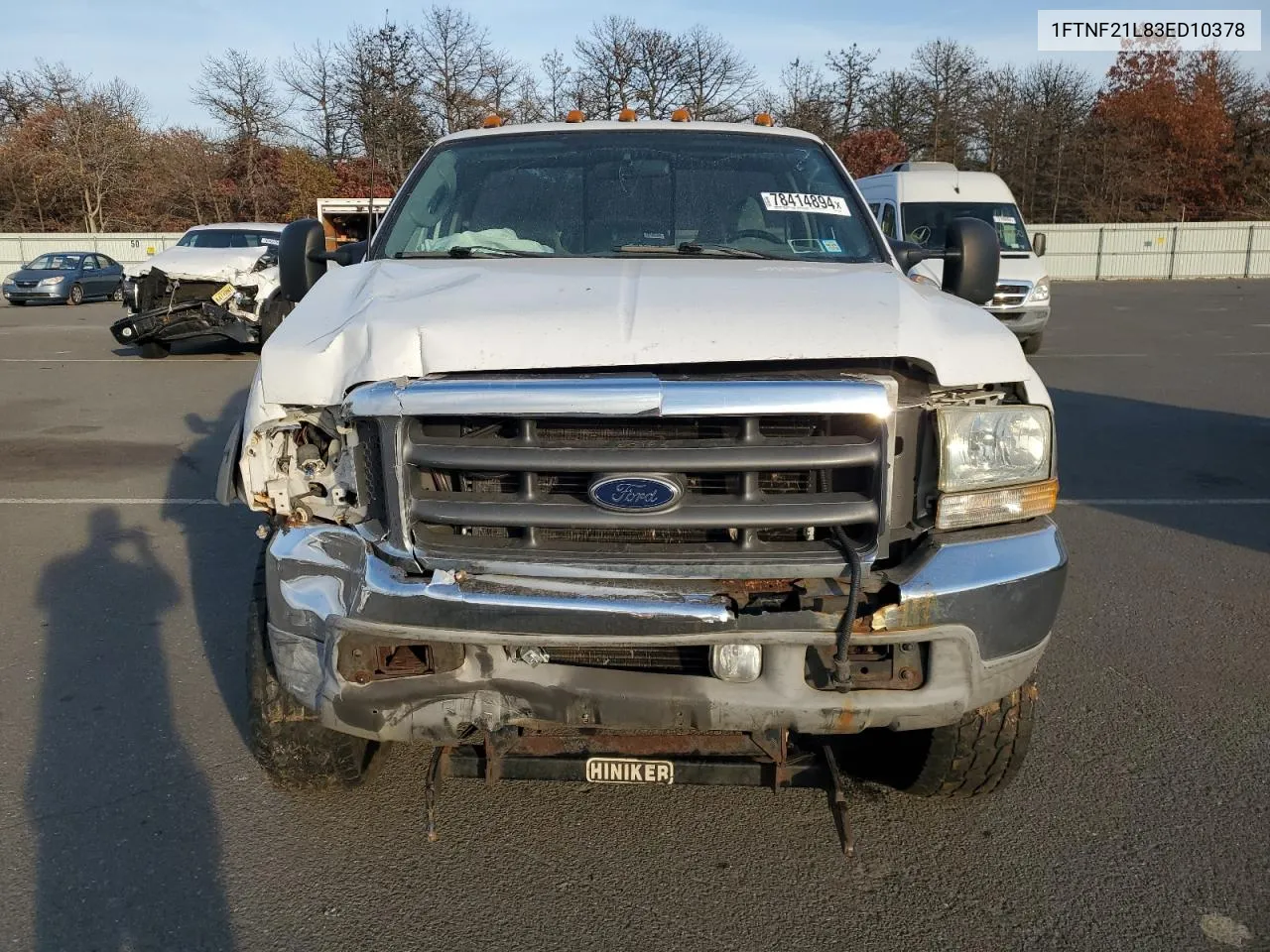 2003 Ford F250 Super Duty VIN: 1FTNF21L83ED10378 Lot: 78414894