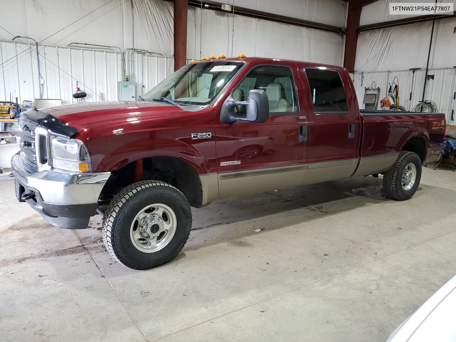 2004 Ford F250 Super Duty VIN: 1FTNW21P54EA77807 Lot: 51608554