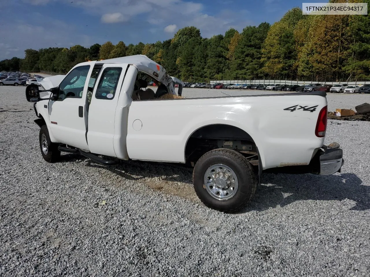 2004 Ford F250 Super Duty VIN: 1FTNX21P34EC94317 Lot: 69180864