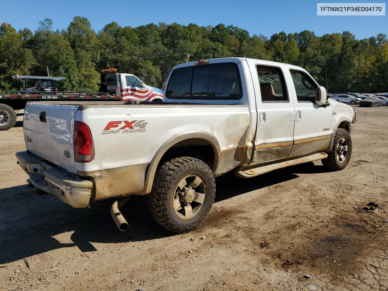 2004 Ford F250 Super Duty VIN: 1FTNW21P34ED04170 Lot: 77105134