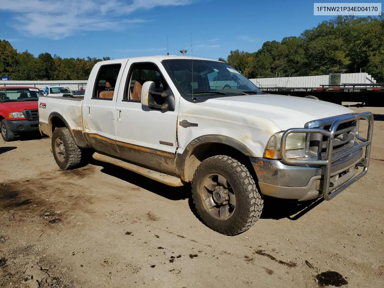 2004 Ford F250 Super Duty VIN: 1FTNW21P34ED04170 Lot: 77105134