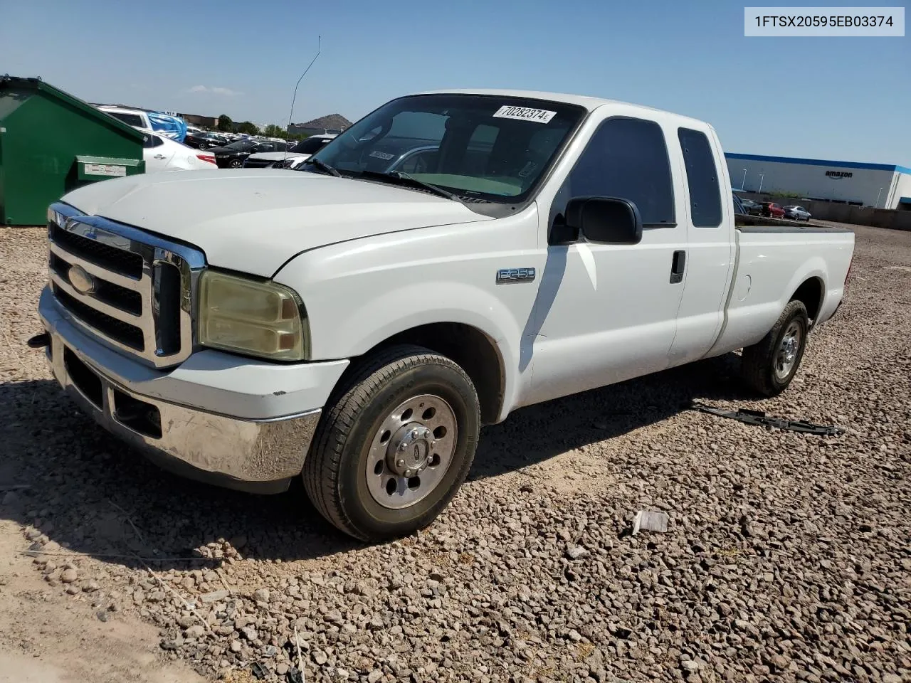 2005 Ford F250 Super Duty VIN: 1FTSX20595EB03374 Lot: 70282374