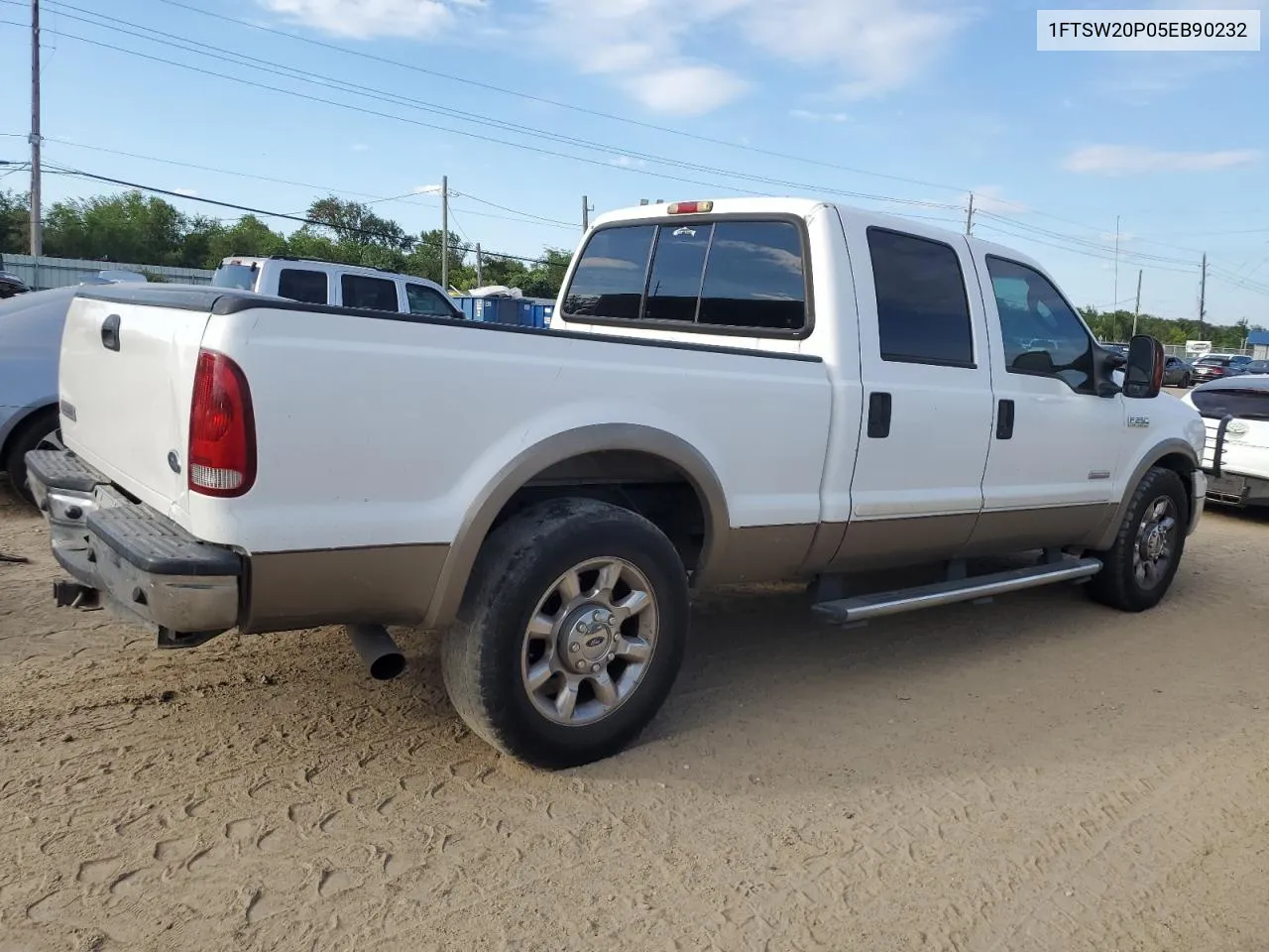 2005 Ford F250 Super Duty VIN: 1FTSW20P05EB90232 Lot: 70443234