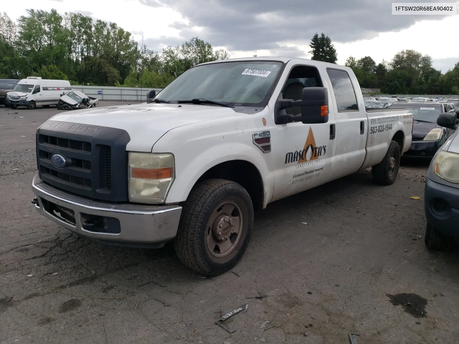 2008 Ford F250 Super Duty VIN: 1FTSW20R68EA90402 Lot: 67507004