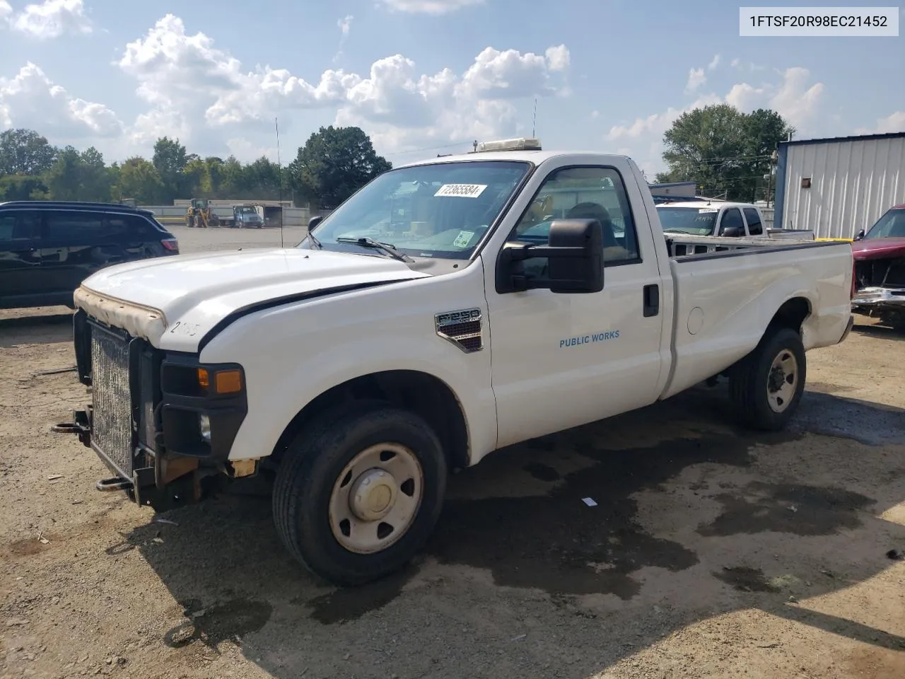 2008 Ford F250 Super Duty VIN: 1FTSF20R98EC21452 Lot: 72365584