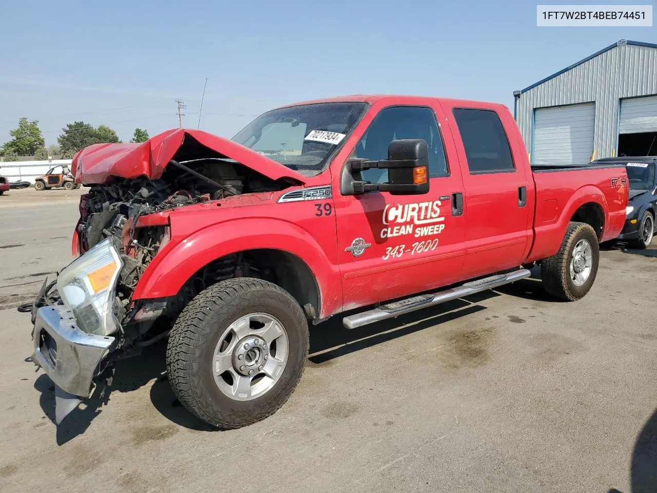 2011 Ford F250 Super Duty VIN: 1FT7W2BT4BEB74451 Lot: 70217934