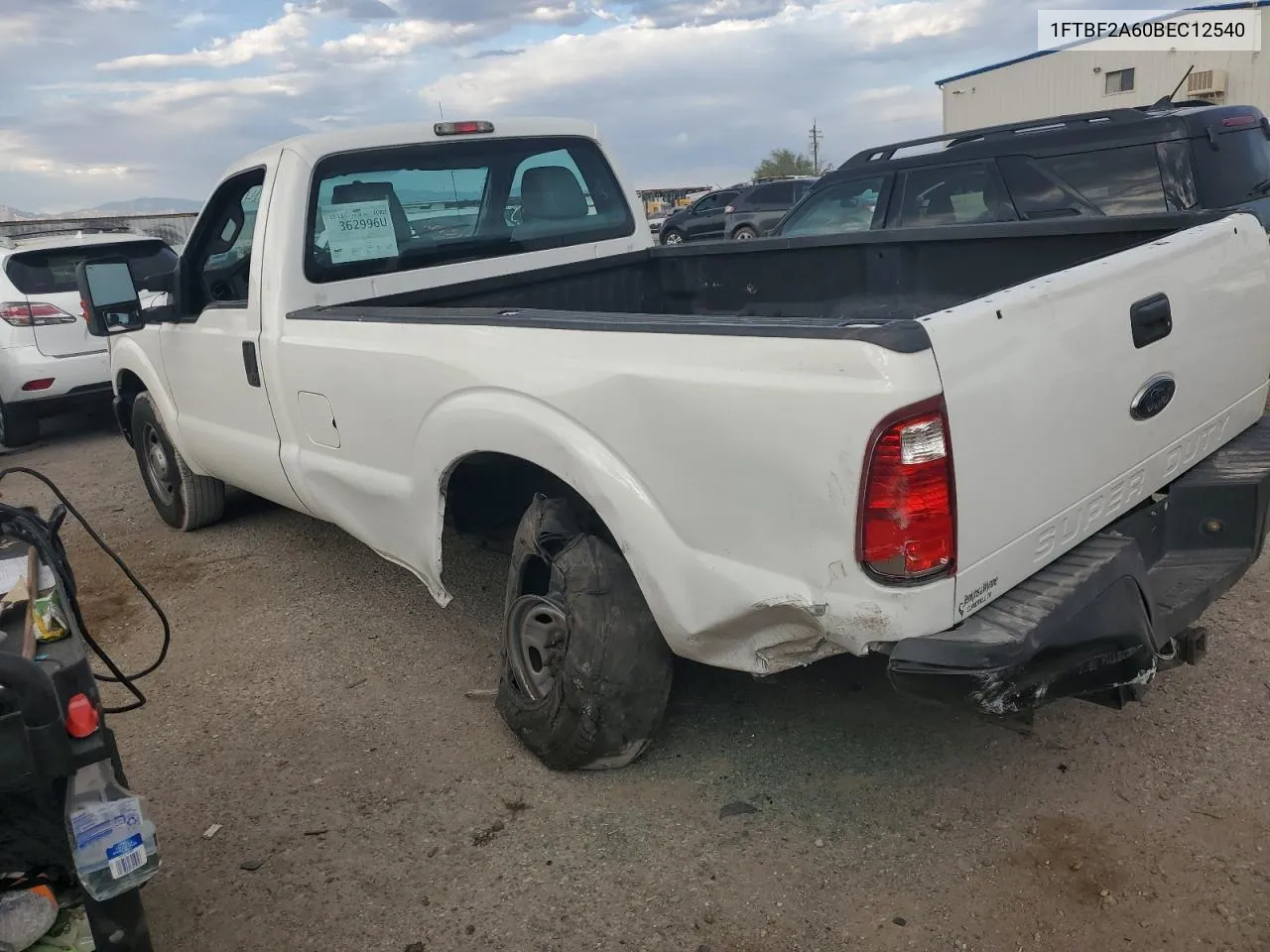 1FTBF2A60BEC12540 2011 Ford F250 Super Duty