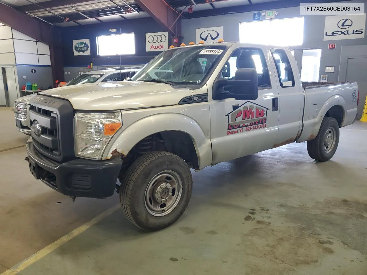 2012 Ford F250 Super Duty VIN: 1FT7X2B60CED03164 Lot: 53988174