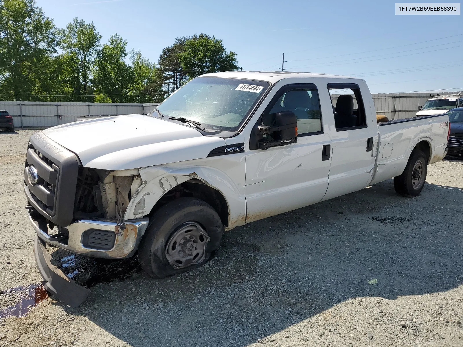 2014 Ford F250 Super Duty VIN: 1FT7W2B69EEB58390 Lot: 51764694