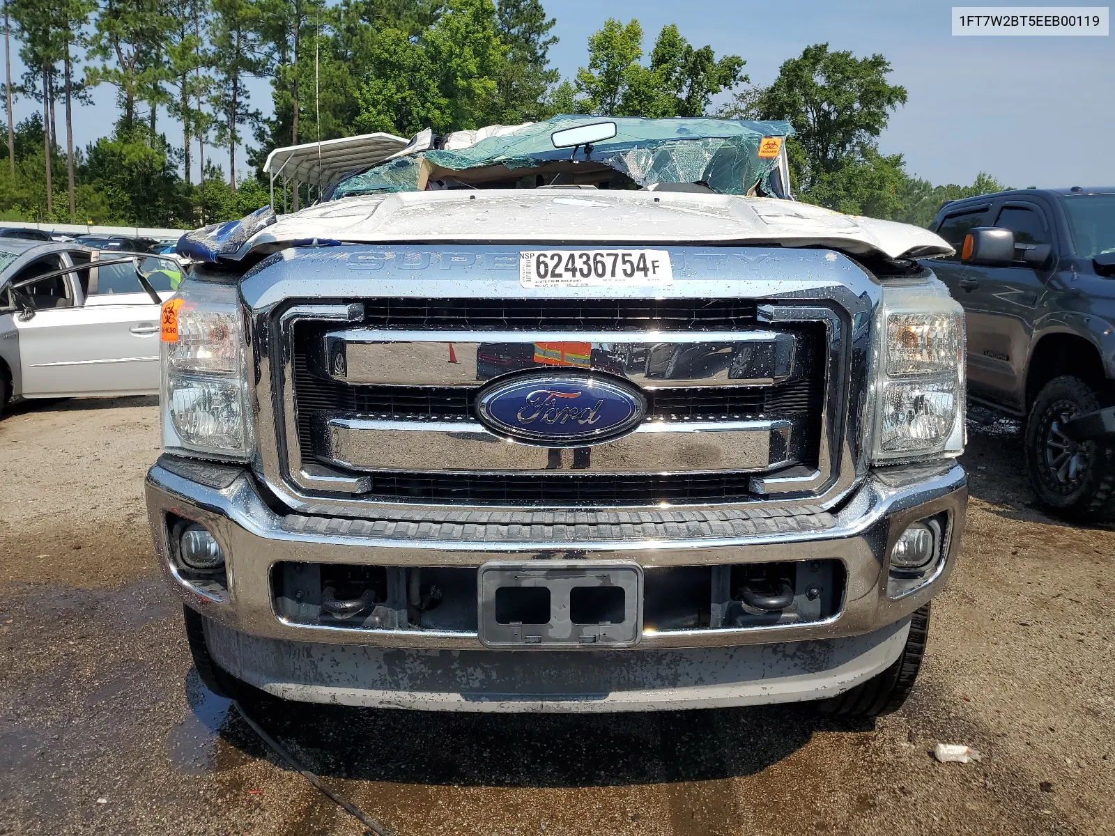 2014 Ford F250 Super Duty VIN: 1FT7W2BT5EEB00119 Lot: 62436754