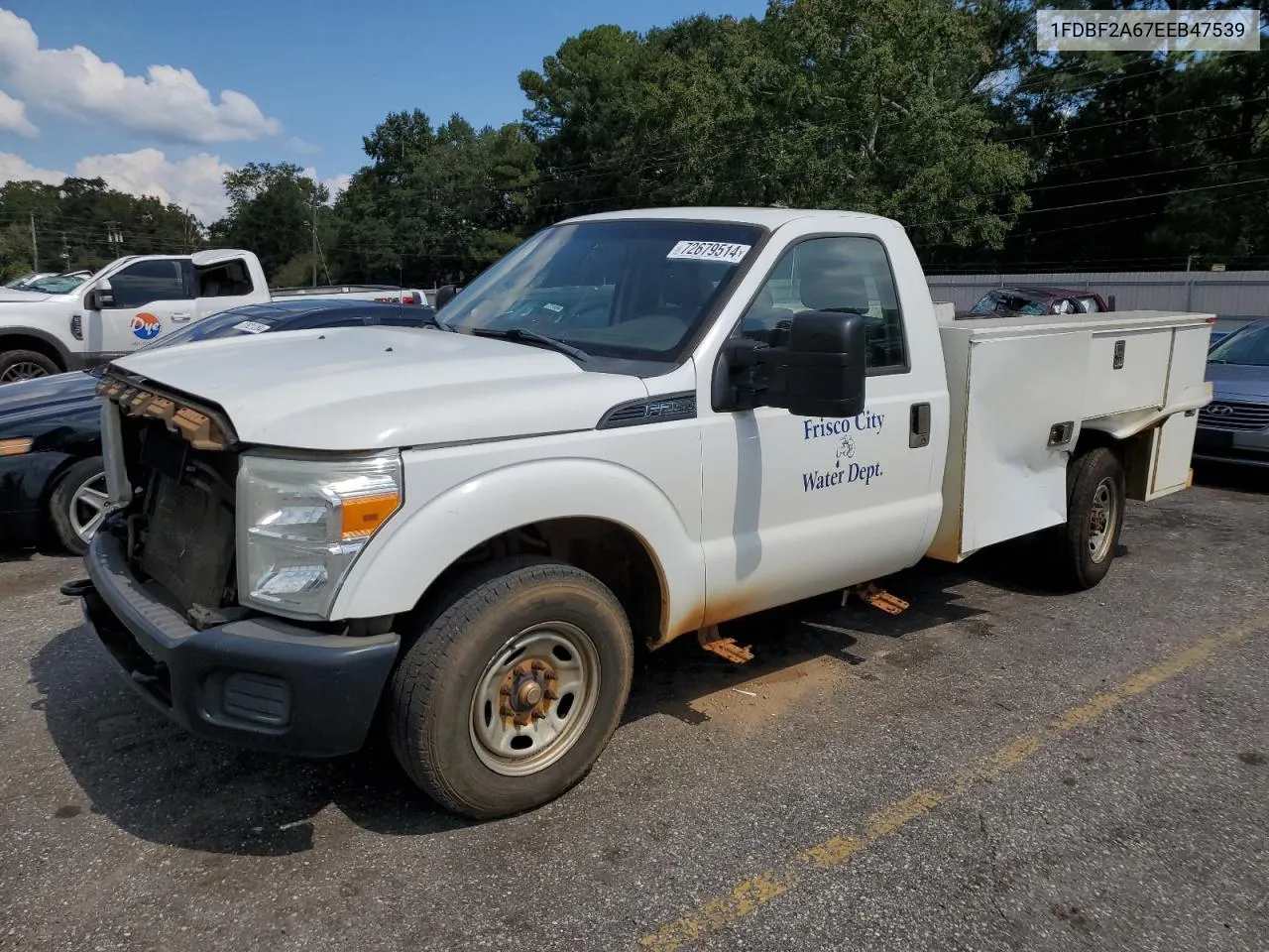 2014 Ford F250 Super Duty VIN: 1FDBF2A67EEB47539 Lot: 72679514