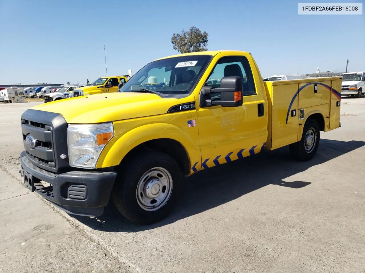 2015 Ford F250 Super Duty VIN: 1FDBF2A66FEB16008 Lot: 57303194