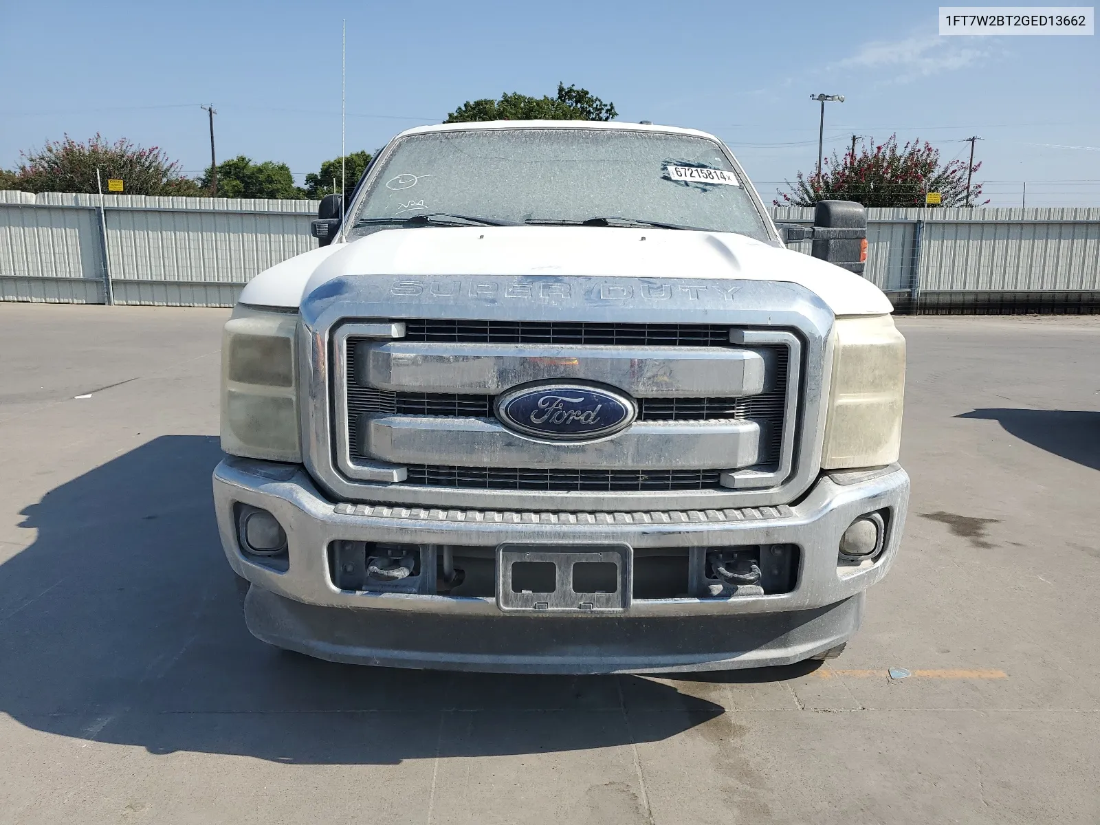 2016 Ford F250 Super Duty VIN: 1FT7W2BT2GED13662 Lot: 67215814