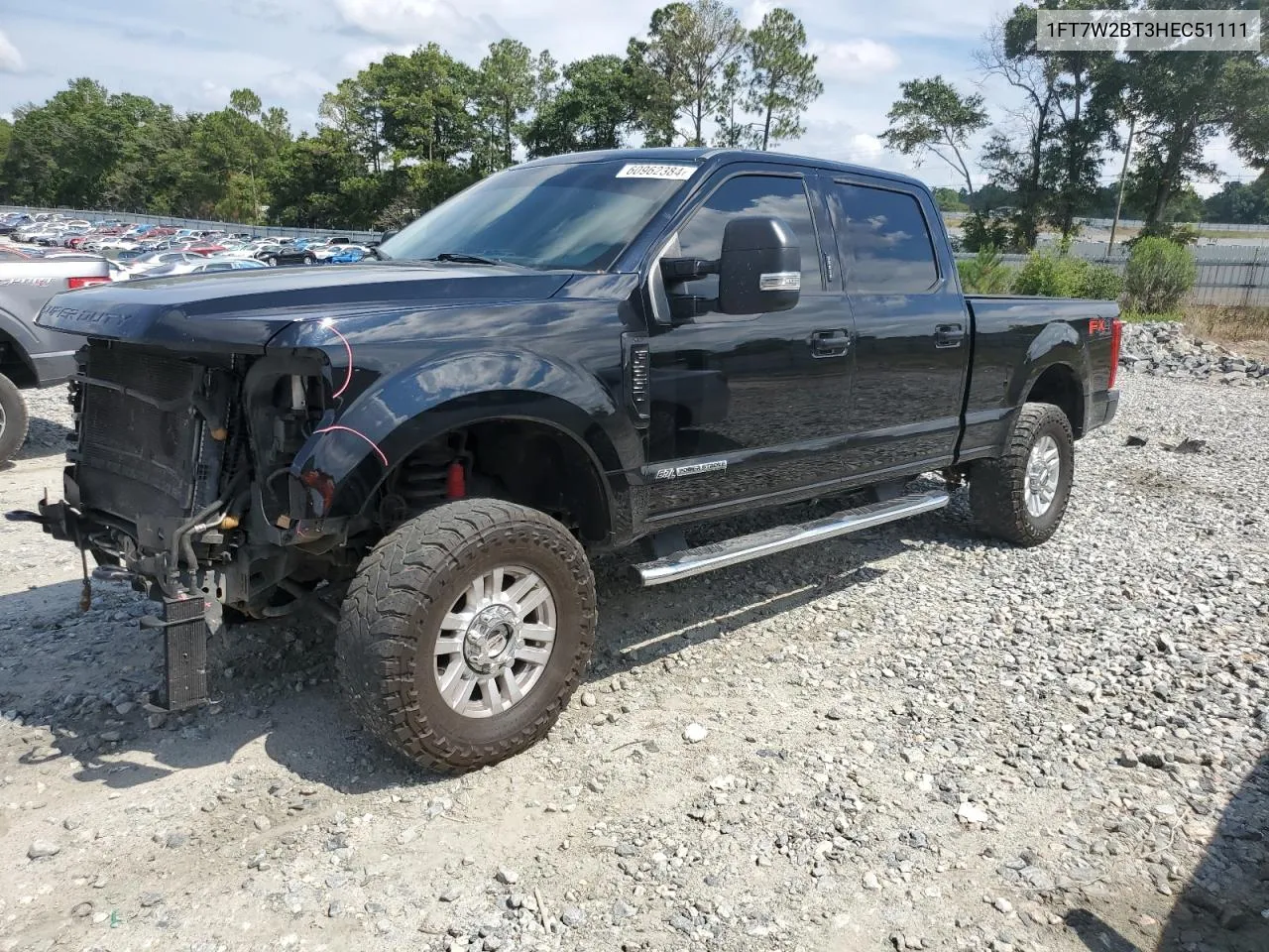 2017 Ford F250 Super Duty VIN: 1FT7W2BT3HEC51111 Lot: 60962384