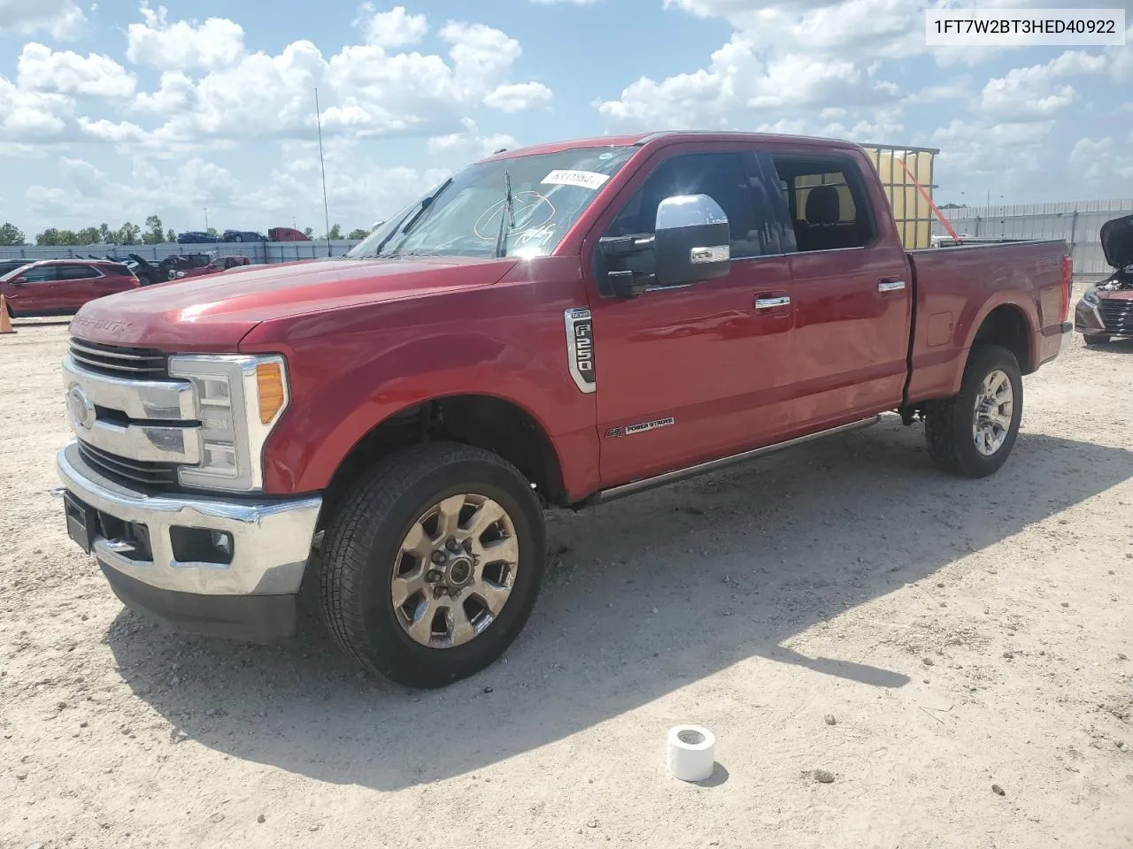 2017 Ford F250 Super Duty VIN: 1FT7W2BT3HED40922 Lot: 63318844