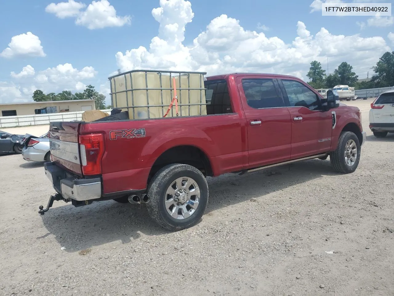 2017 Ford F250 Super Duty VIN: 1FT7W2BT3HED40922 Lot: 63318844