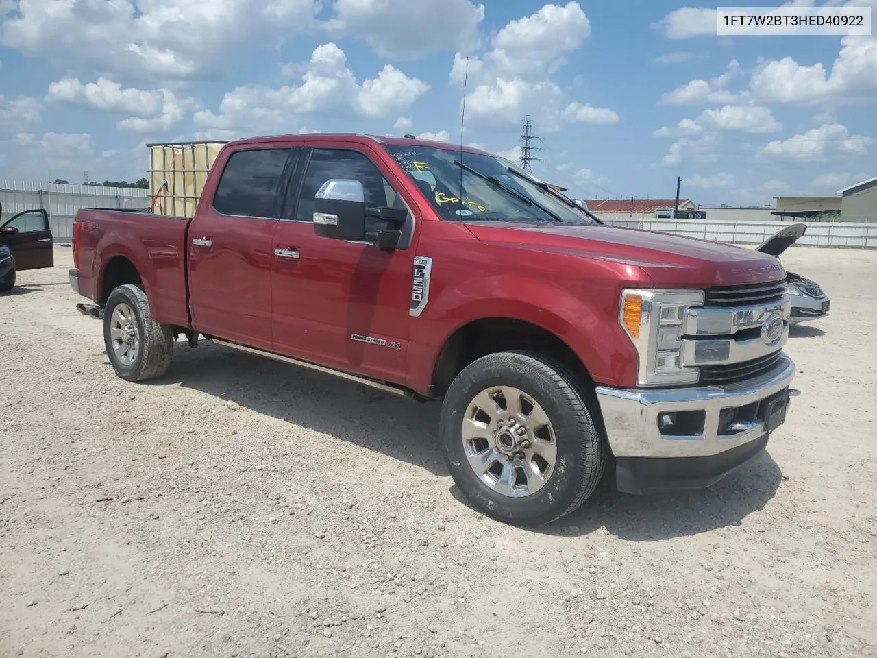 2017 Ford F250 Super Duty VIN: 1FT7W2BT3HED40922 Lot: 63318844