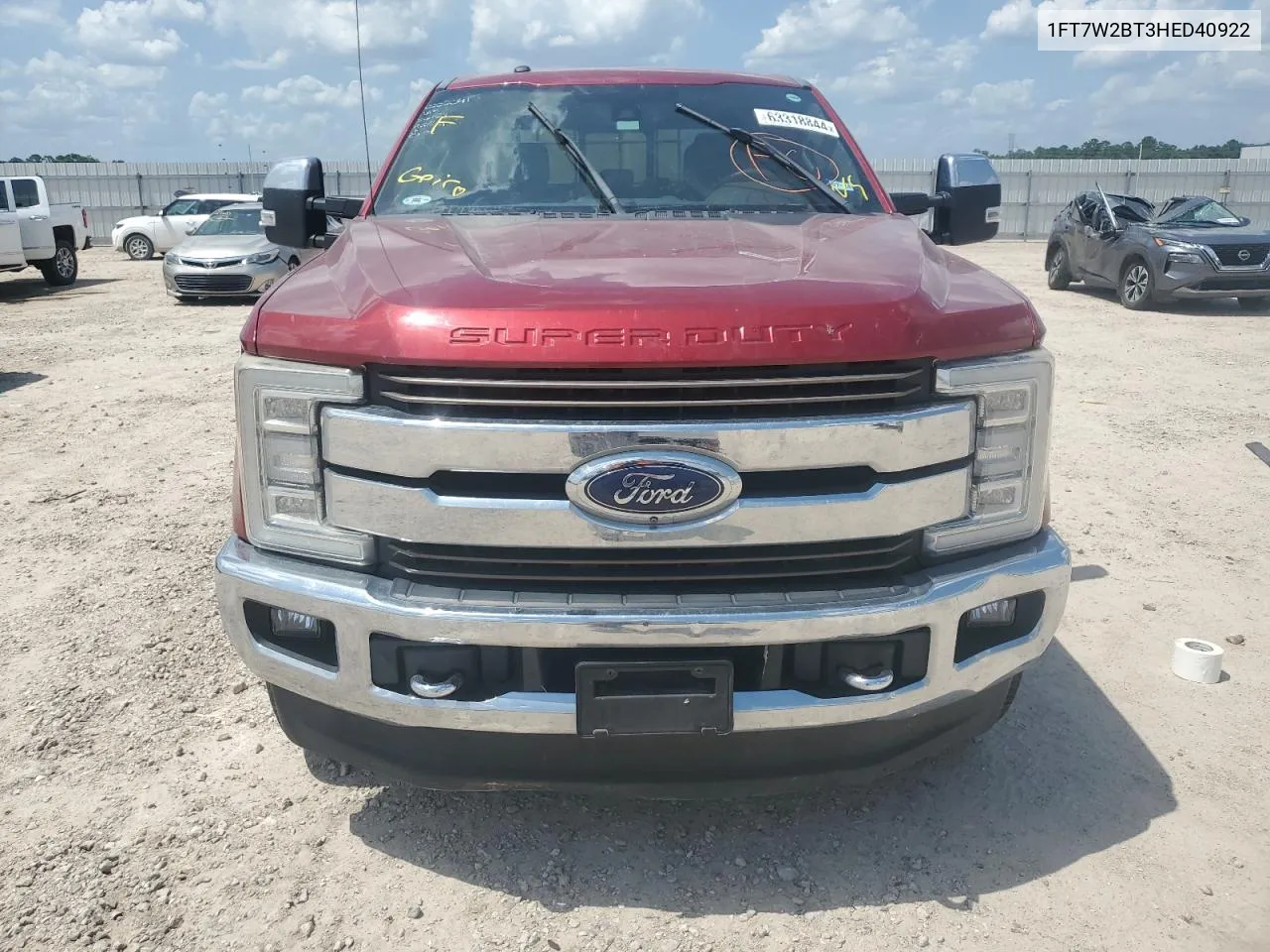 2017 Ford F250 Super Duty VIN: 1FT7W2BT3HED40922 Lot: 63318844