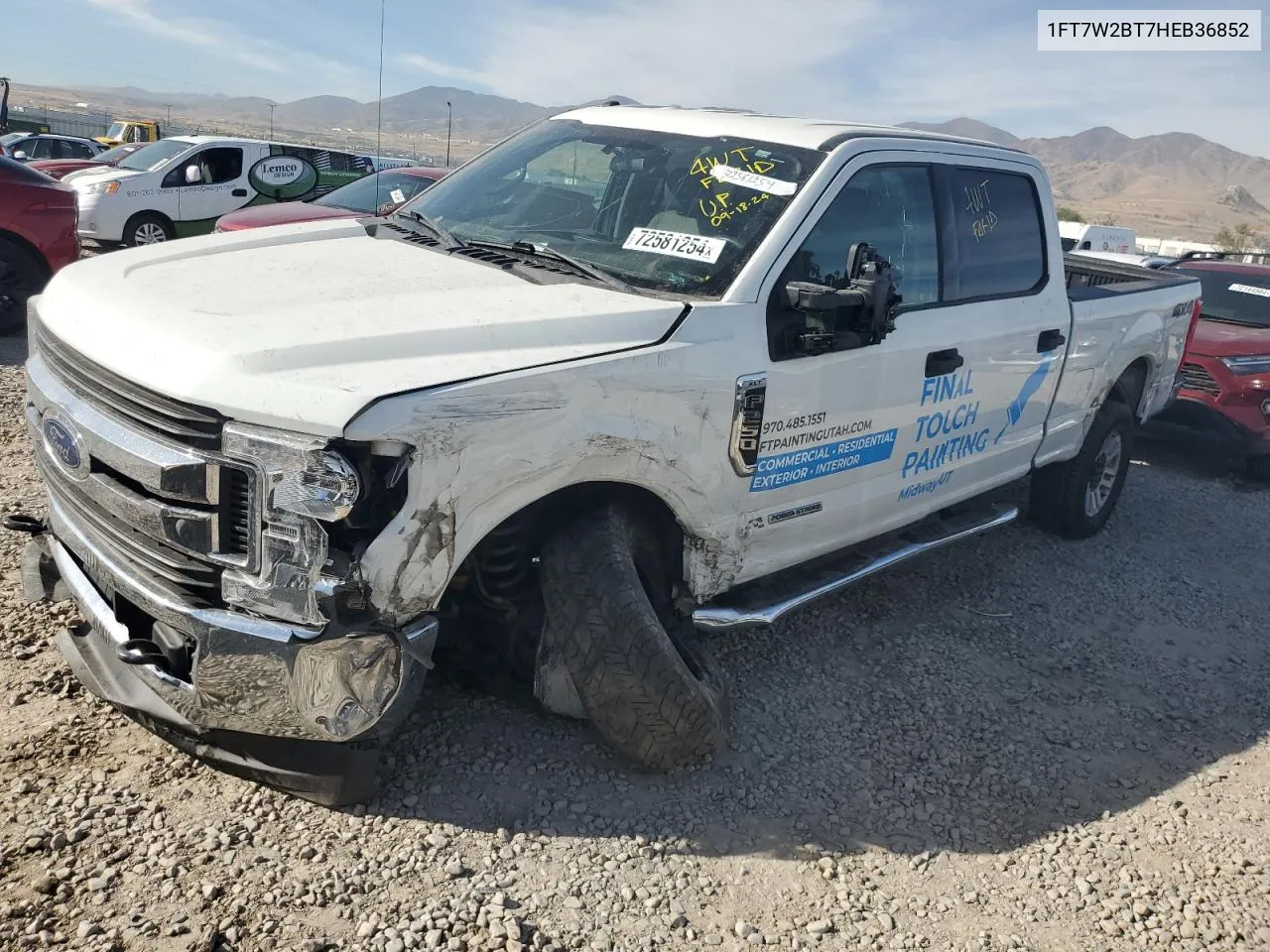 2017 Ford F250 Super Duty VIN: 1FT7W2BT7HEB36852 Lot: 72581254