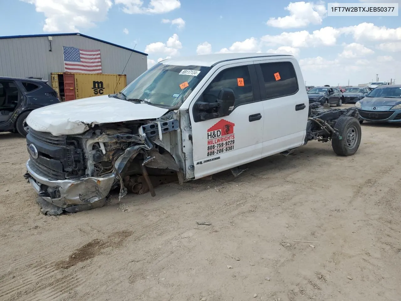 2018 Ford F250 Super Duty VIN: 1FT7W2BTXJEB50377 Lot: 69117134