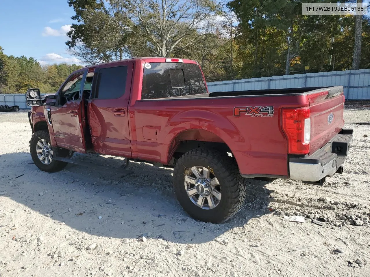 2018 Ford F250 Super Duty VIN: 1FT7W2BT9JEB05138 Lot: 75815734