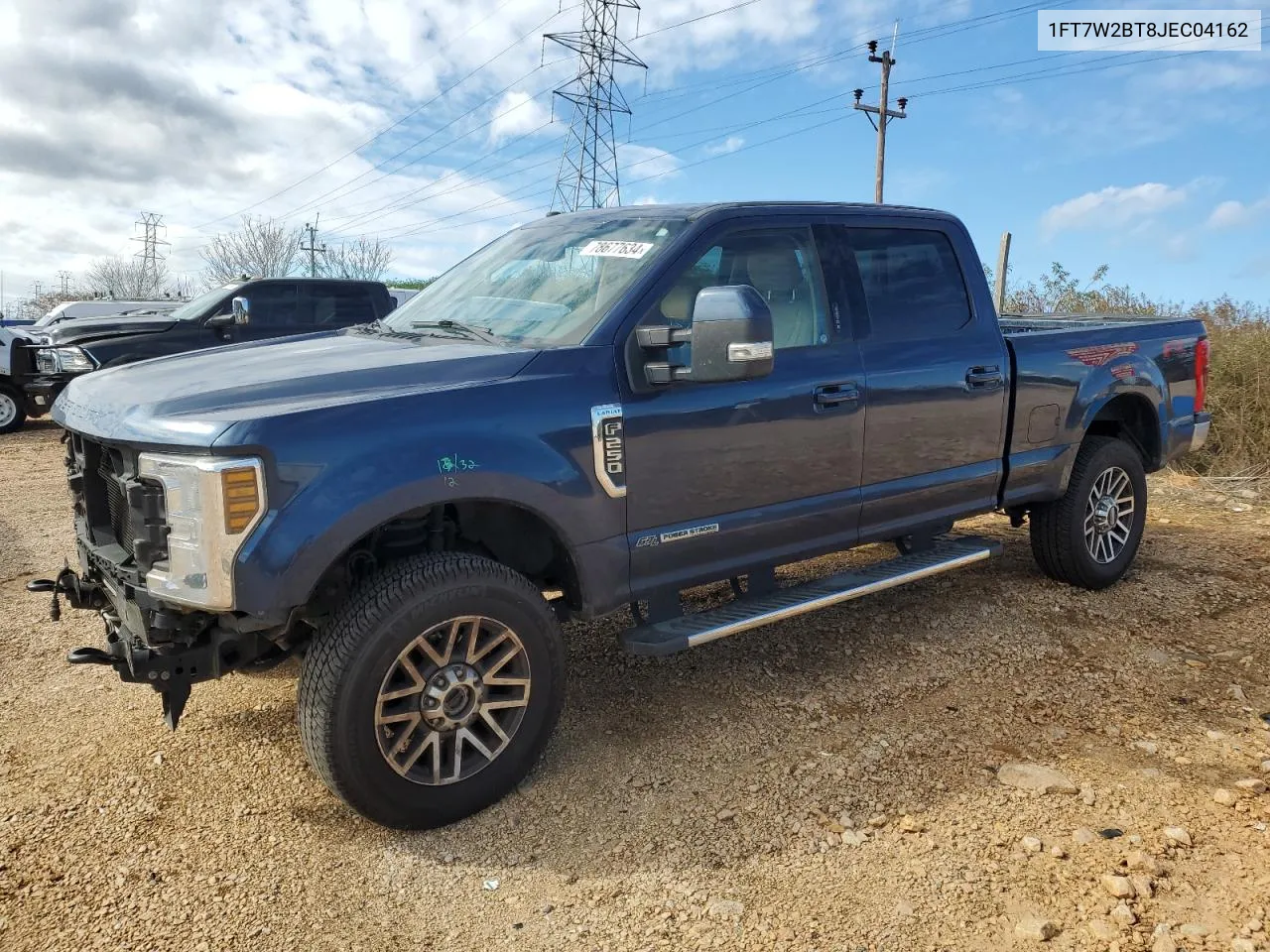 2018 Ford F250 Super Duty VIN: 1FT7W2BT8JEC04162 Lot: 78677634