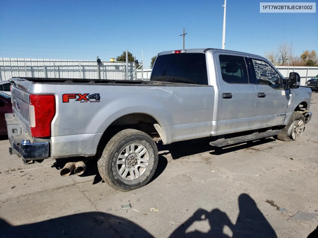 2018 Ford F250 Super Duty VIN: 1FT7W2BT8JEC81002 Lot: 80571554