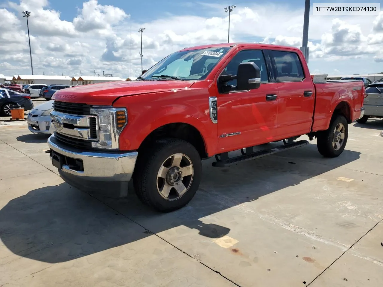 2019 Ford F250 Super Duty VIN: 1FT7W2BT9KED74130 Lot: 73882944