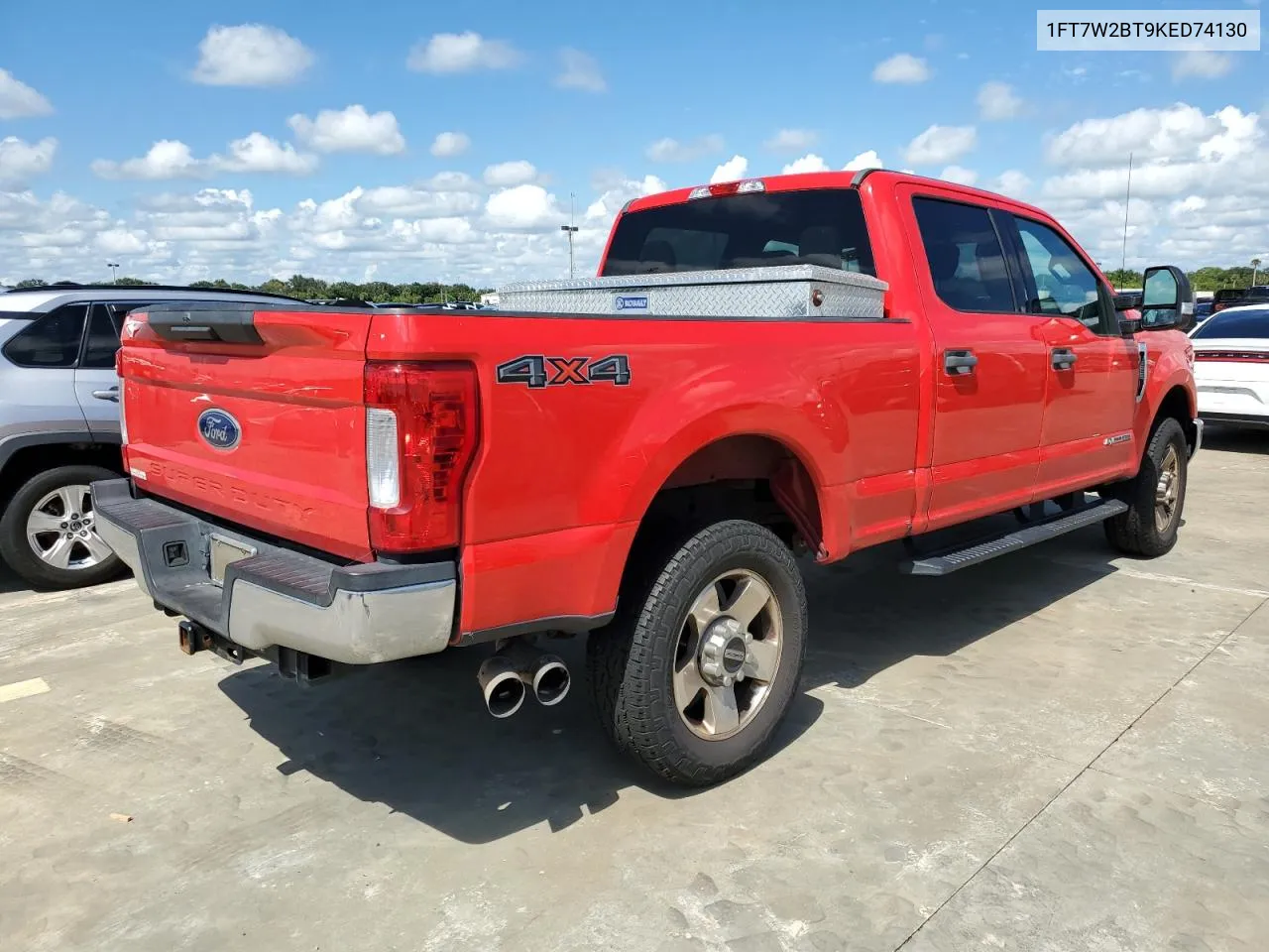 2019 Ford F250 Super Duty VIN: 1FT7W2BT9KED74130 Lot: 73882944