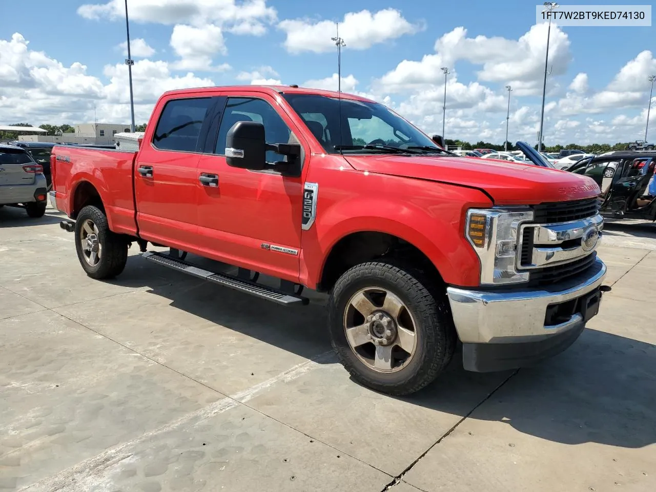 2019 Ford F250 Super Duty VIN: 1FT7W2BT9KED74130 Lot: 73882944