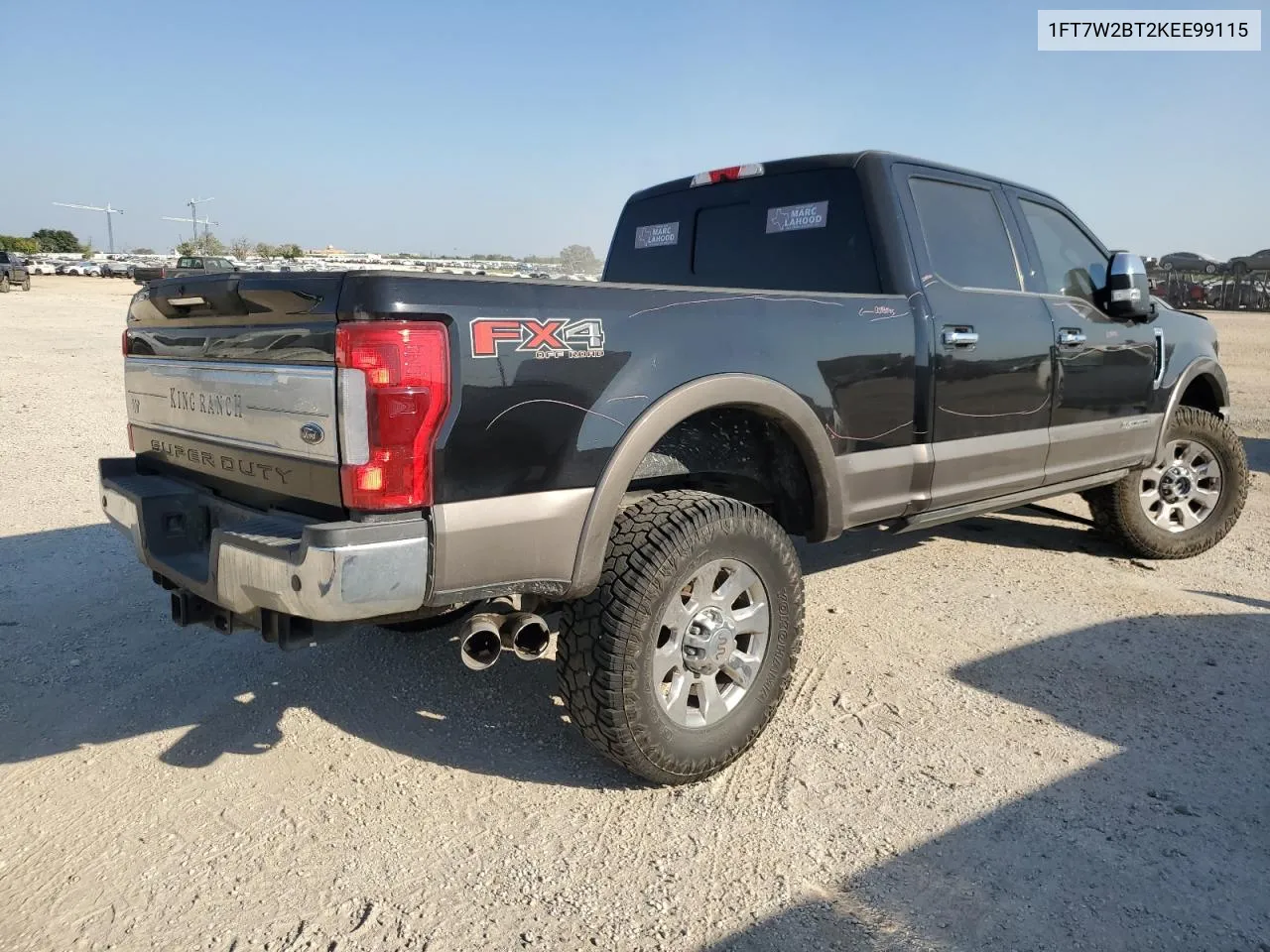 2019 Ford F250 Super Duty VIN: 1FT7W2BT2KEE99115 Lot: 75901474