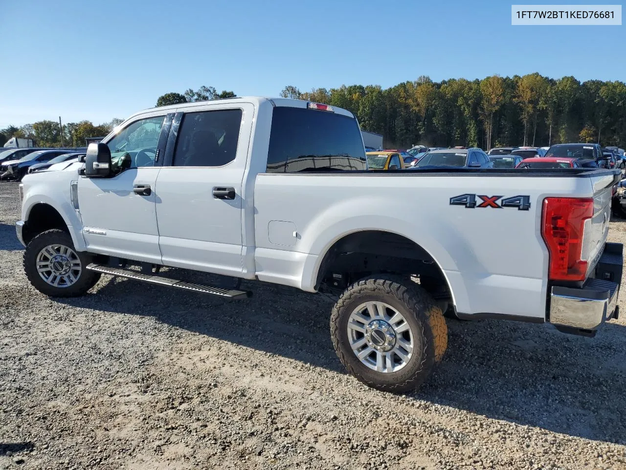 2019 Ford F250 Super Duty VIN: 1FT7W2BT1KED76681 Lot: 76609834