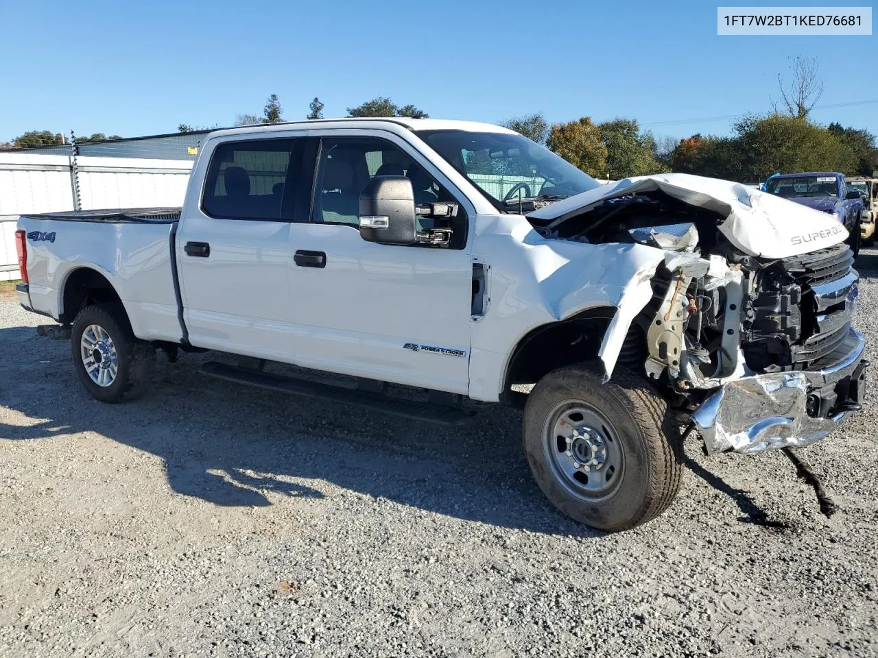 2019 Ford F250 Super Duty VIN: 1FT7W2BT1KED76681 Lot: 76609834