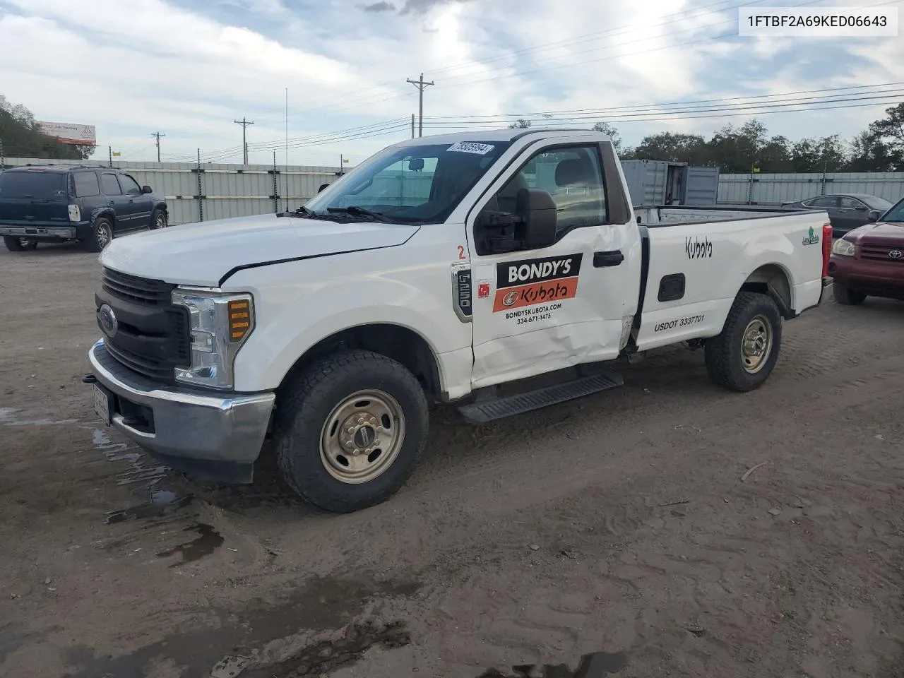 2019 Ford F250 Super Duty VIN: 1FTBF2A69KED06643 Lot: 78505994