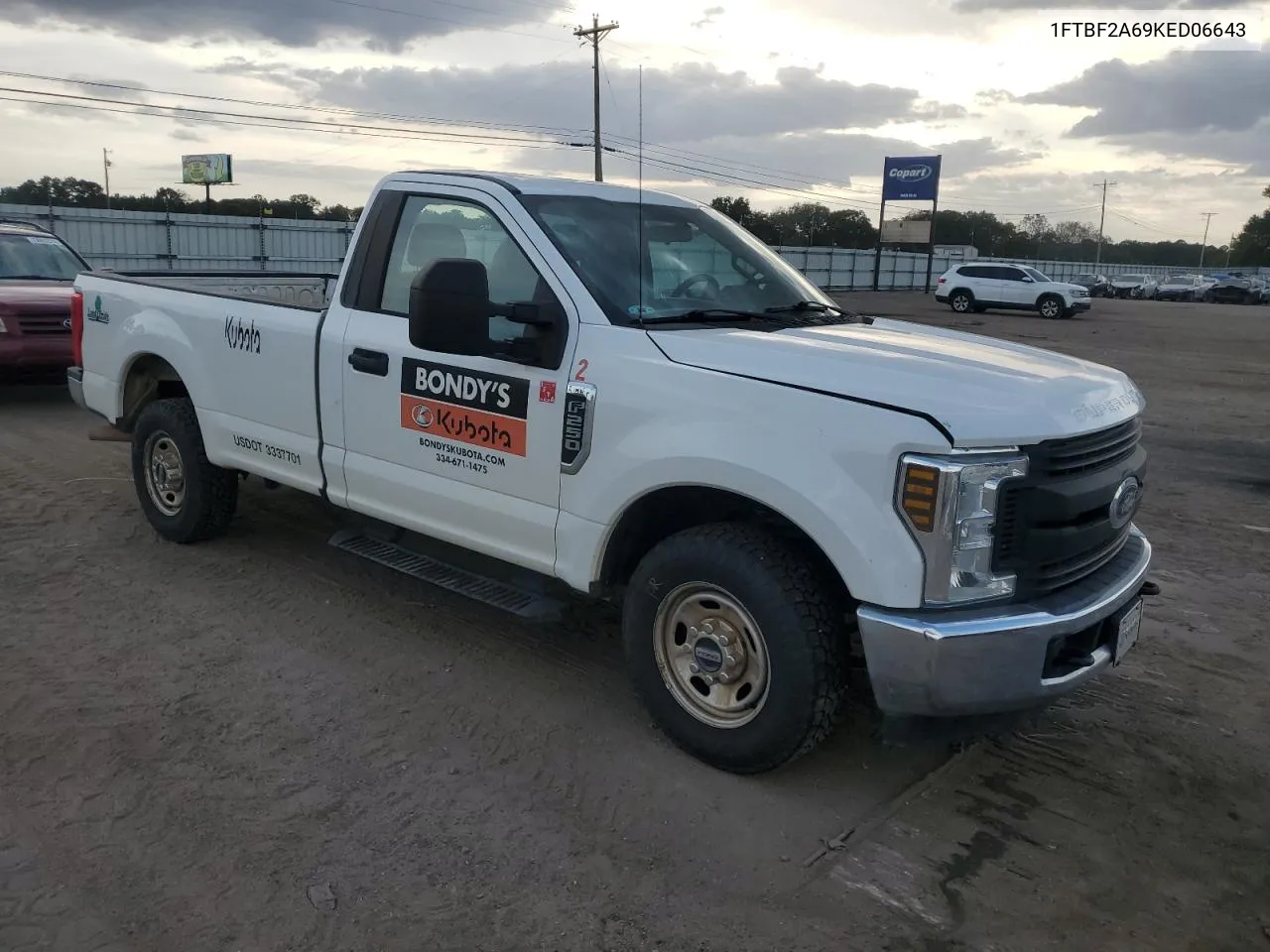 2019 Ford F250 Super Duty VIN: 1FTBF2A69KED06643 Lot: 78505994