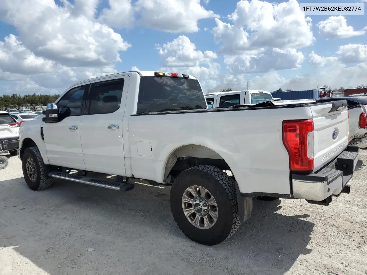 2019 Ford F250 Super Duty VIN: 1FT7W2B62KED82774 Lot: 78643934