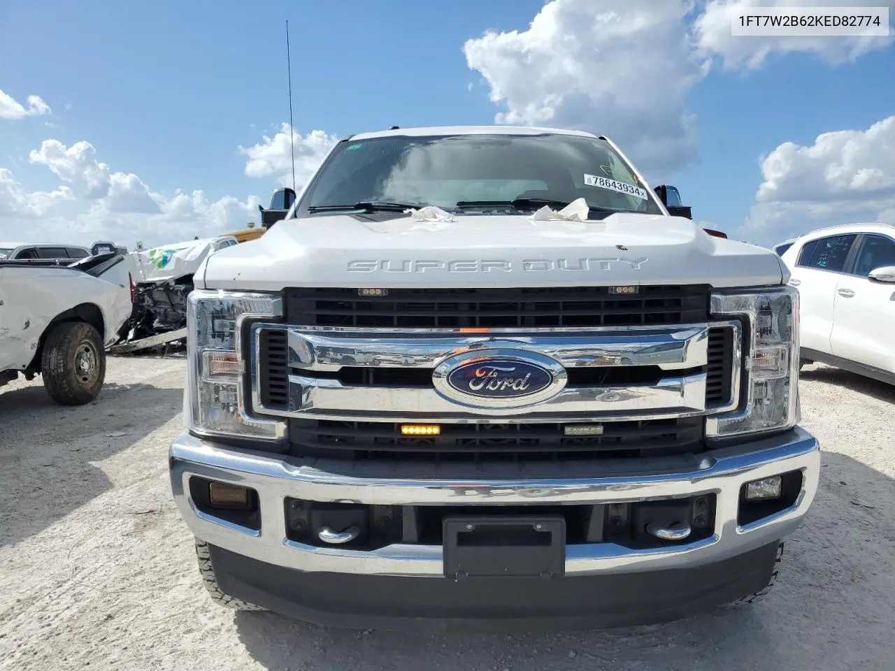 2019 Ford F250 Super Duty VIN: 1FT7W2B62KED82774 Lot: 78643934