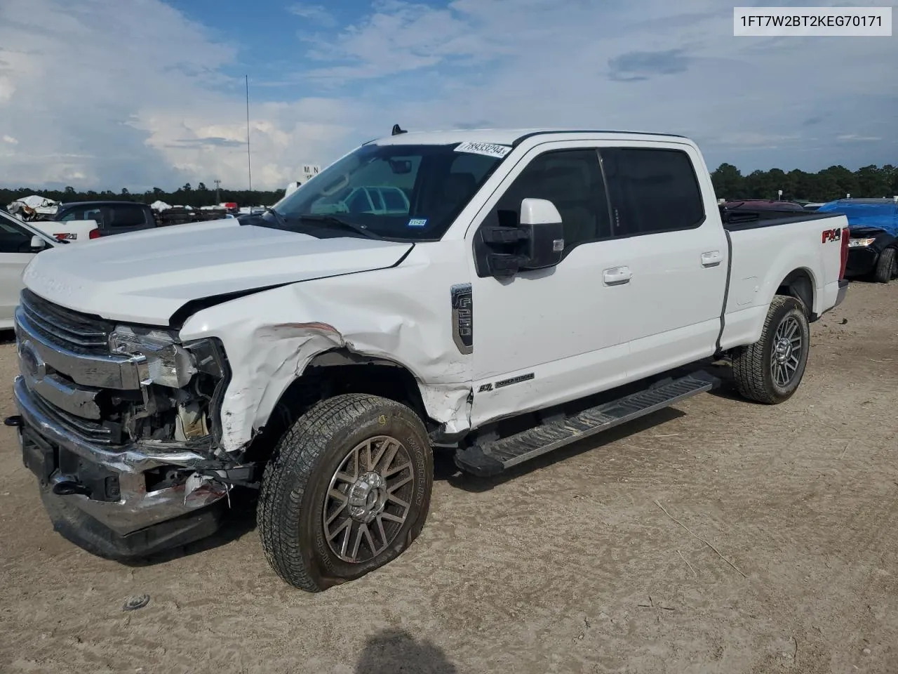 2019 Ford F250 Super Duty VIN: 1FT7W2BT2KEG70171 Lot: 78933294