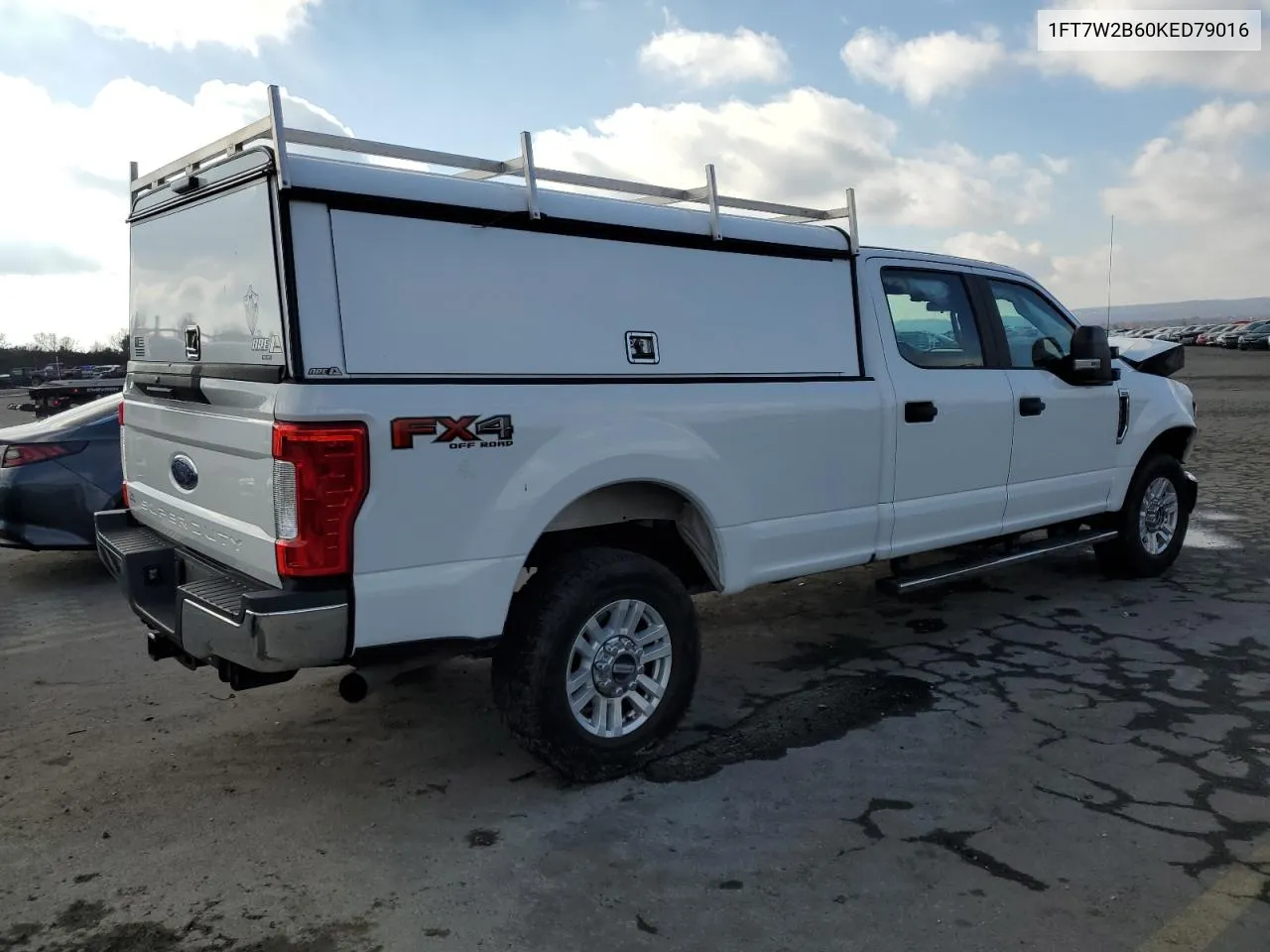 2019 Ford F250 Super Duty VIN: 1FT7W2B60KED79016 Lot: 80130084